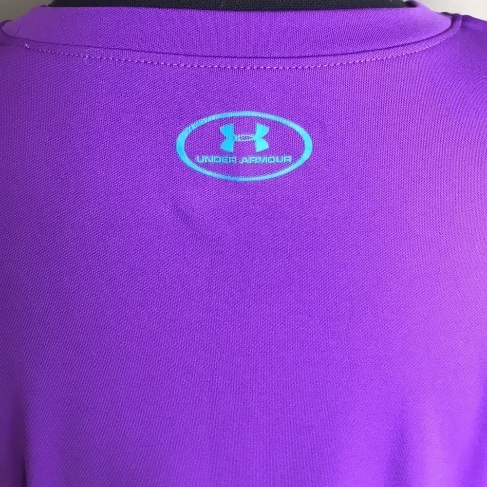 Under Armour | Girls Youth Loose Fit Tee, YXL, Purple, Heat Gear - Picture 6 of 8